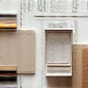 Tegninger og materialeprøver til et specialdesignet møbel.